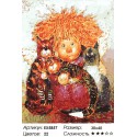 Домовенок с кошками Раскраска картина по номерам на холсте