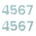 4567 голубые цифры Набор самоклеющихся страз Glorex