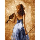 Девушка со скрипкой Раскраска картина по номерам акриловыми красками на холсте