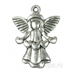 Ангел с гирляндой из сердец Подвеска металлическая для скрапбукинга, кардмейкинга