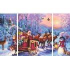 Дед Мороз Триптих Раскраска по номерам акриловыми красками Schipper (Германия)