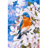 Количество цветов и сложность Весенние пташки Раскраска картина по номерам акриловыми красками на холсте