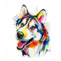 Разноцветный щенок Алмазная мозаика на подрамнике