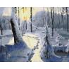Зимний лес Раскраска картина по номерам акриловыми красками на холсте 