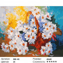 Корзинка с ромашками Раскраска ( картина ) по номерам на холсте Белоснежка