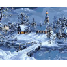 Зимний пейзаж Раскраска картина по номерам на холсте Menglei