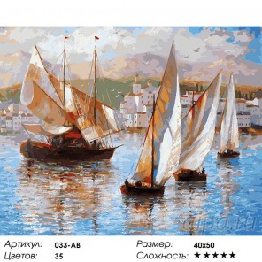 Морская прогулка по Италии Раскраска ( картина ) по номерам акриловыми красками на холсте Белоснежка