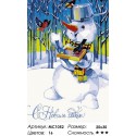 Снеговик и снегири Раскраска по номерам на холсте Menglei