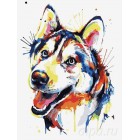 Разноцветный щенок Раскраска по номерам на холсте Menglei