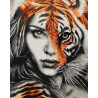Тигрица Раскраска по номерам на холсте Menglei