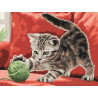 Котенок с клубком Раскраска картина по номерам на холсте