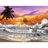 Шторм на пляже Раскраска картина по номерам на холсте