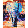 Яркий слон Картина по номерам на дереве Dali