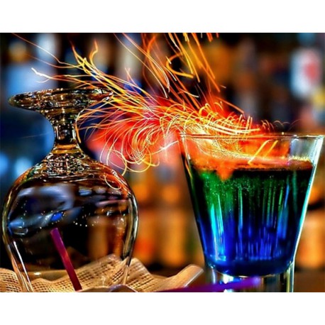 Огненные коктейли Алмазная картина-раскраска Color Kit