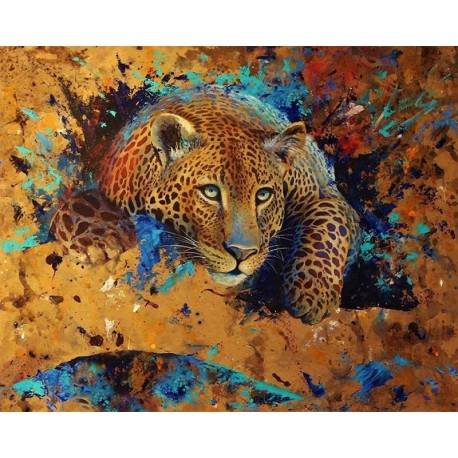 Леопард Алмазная картина-раскраска Color Kit