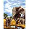 Слоны Раскраска картина по номерам на холсте