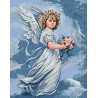 Раскладка Ангел с цветами Алмазная вышивка мозаика Гранни