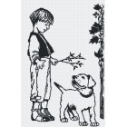Мальчик с собакой (графика) Набор для вышивания МП Студия