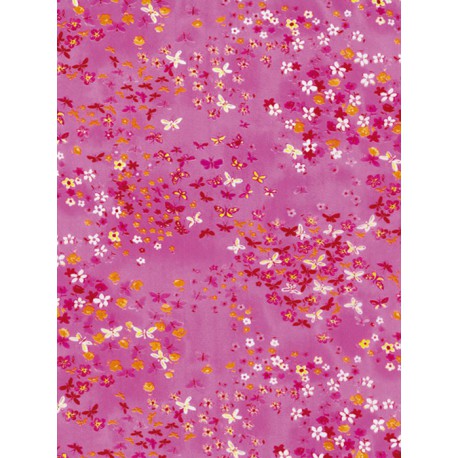 Цветочки на розовом Бумага для декопатча Decopatch