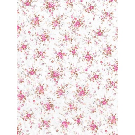 Мелкие розовые цветочки на белом Бумага для декопатча Decopatch