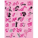 Алфавит на розовом Бумага для декопатча Decopatch