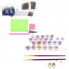 Краски 22 цвета и элементы для декора Сказочный единорог Раскраска - открытка по номерам с декором Color Kit