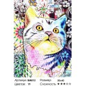 Кот в стиле Арт Раскраска - открытка по номерам с декором Color Kit