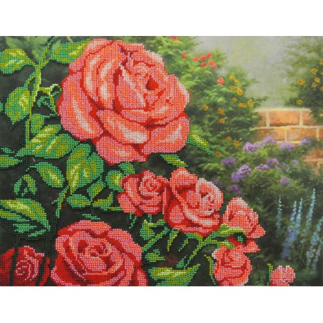 Красные розы Набор для вышивания бисером МП Студия
