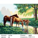 Лошади на водопое Раскраска картина по номерам на холсте Color Kit