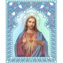 Святейшее Сердце Иисуса Канва с рисунком для вышивки бисером Конек