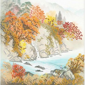 Осень в горах Канва с рисунком для вышивки бисером Конек