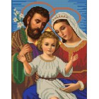 Святое Семейство голубой фон Канва с рисунком для вышивки бисером Конек