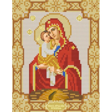 Почаевская Богородица Канва с рисунком для вышивки бисером Конек