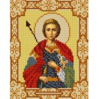 Святой Георгий Победоносец Канва с рисунком для вышивки бисером Конек
