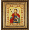 Пример оформления в рамке Святой Георгий Победоносец Канва с рисунком для вышивки бисером Конек 9162