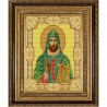 Пример оформления в рамке Святой Кирилл Канва с рисунком для вышивки бисером Конек 9164