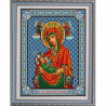 Пример оформления в рамке Богородица Млекопитательница Канва с рисунком для вышивки бисером Конек 9208