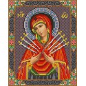 Богородица Семистрельная Канва с рисунком для вышивки бисером Конек