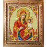 Пример оформления в рамке Богородица Скоропослушница Канва с рисунком для вышивки бисером Конек 9213