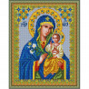Пример оформления в рамке Богородица Неувядаемый цвет Канва с рисунком для вышивки бисером Конек 9216