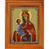 Пример оформления в рамке Богородица Троеручица Канва с рисунком для вышивки бисером Конек 9239