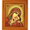 Пример оформления в рамке Богородица Касперовская Канва с рисунком для вышивки бисером Конек 9242