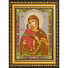 Пример оформления в рамке Богородица Феодоровская Канва с рисунком для вышивки бисером Конек 9248