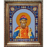 Пример оформления в рамке Святой Владимир Канва с рисунком для вышивки бисером Конек 9307