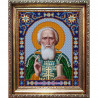 Пример оформления в рамке Святой Сергий Радонежский Канва с рисунком для вышивки бисером Конек 9308