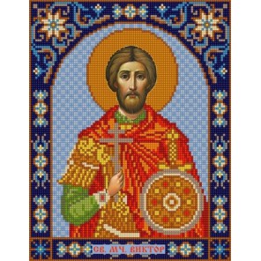 Святой Виктор Канва с рисунком для вышивки бисером Конек