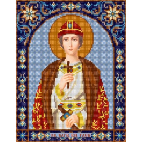 Святой Глеб Канва с рисунком для вышивки бисером Конек