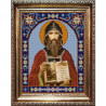 Пример оформления в рамке Святой Кирилл Канва с рисунком для вышивки бисером Конек 9365