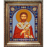 Пример оформления в рамке Святой Тимофей Канва с рисунком для вышивки бисером Конек 9382