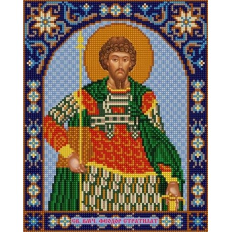 Святой Федор Канва с рисунком для вышивки бисером Конек
